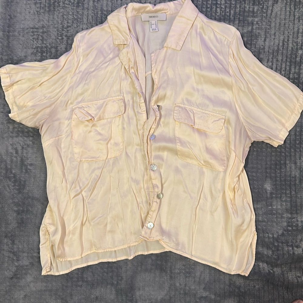 Forever 21 Relaxed Sheer Silk Blouse
